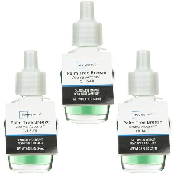 Mainstays Aroma Accents Oil Refill, Palm Tree Breeze, 3pk