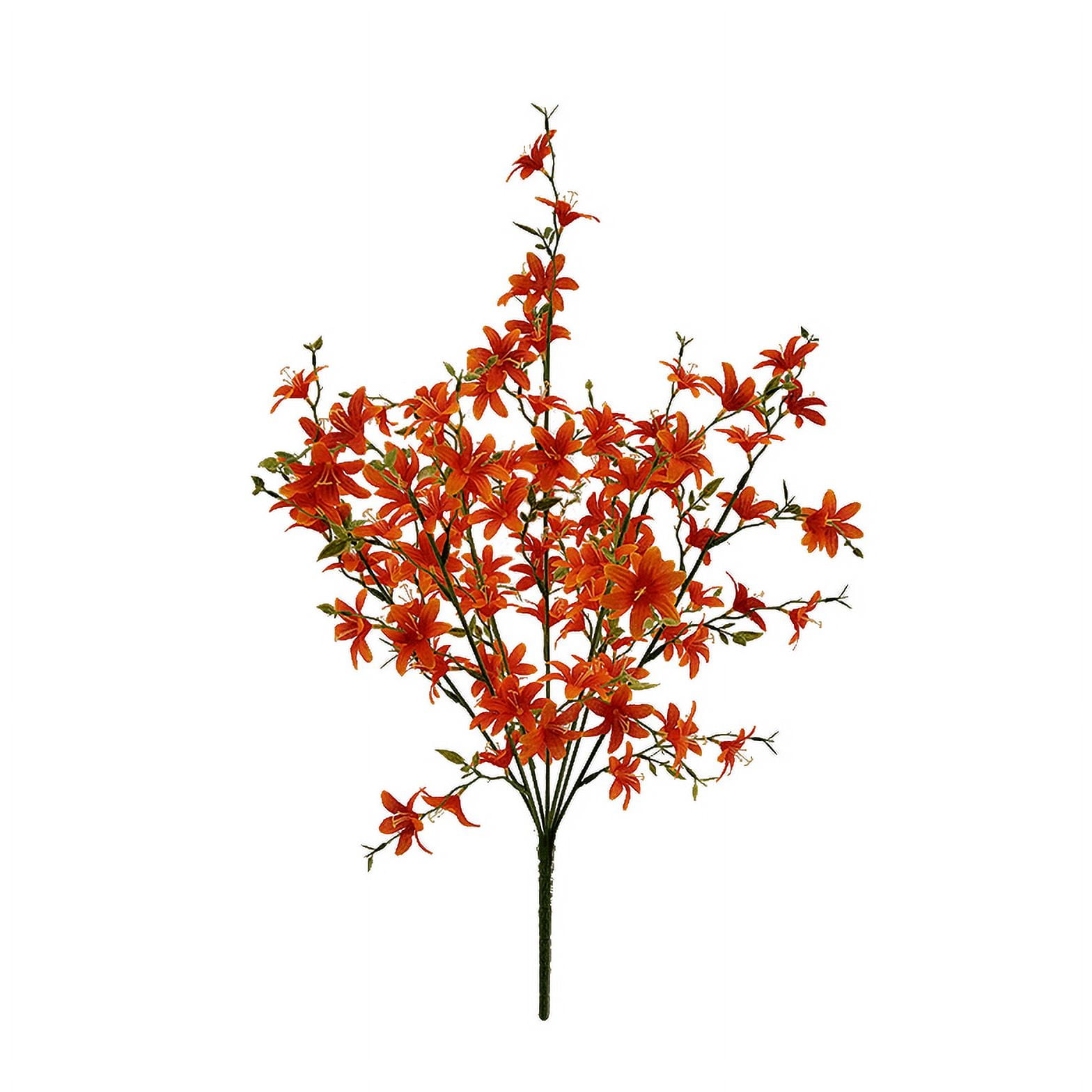 Mainstays Artificial Flower Orange Tweedia Bush with Leaves