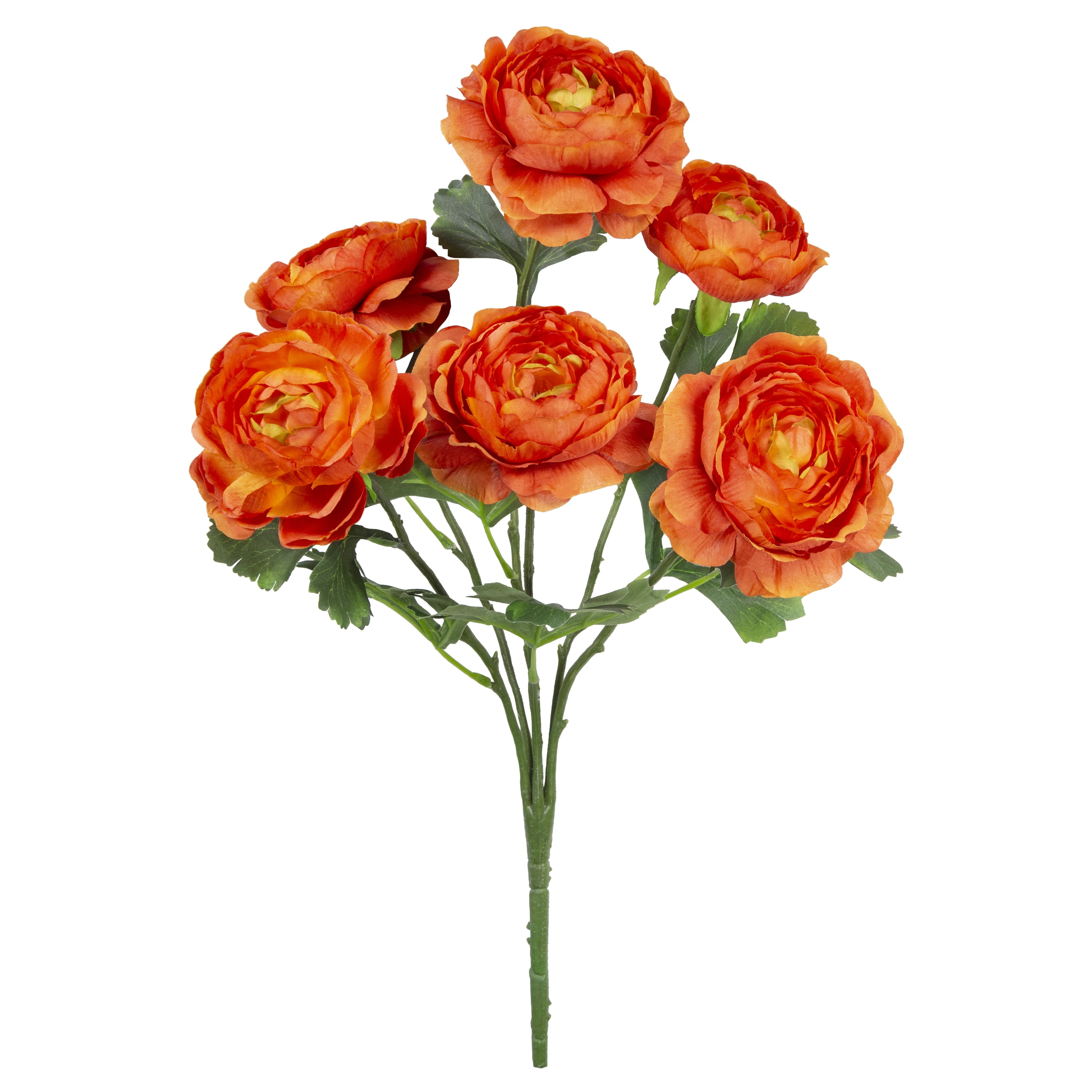Mainstays Artificial Flowers, 19" Orange Multi Heads Ranunculus Bush