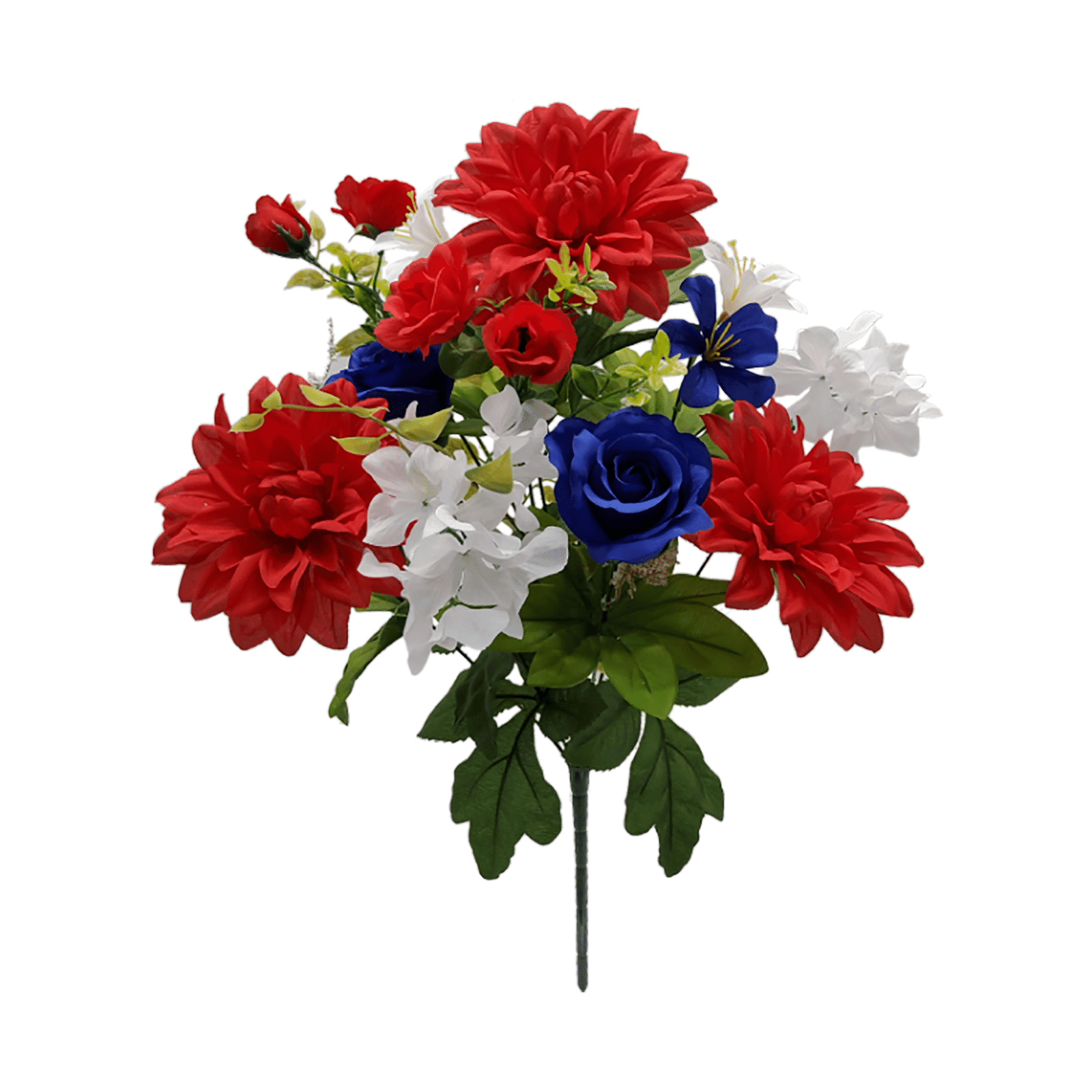 Mainstays Artificial Flowers Mix Large Bouquet, with Dahlia and Hydrangea in Red, White and Blue