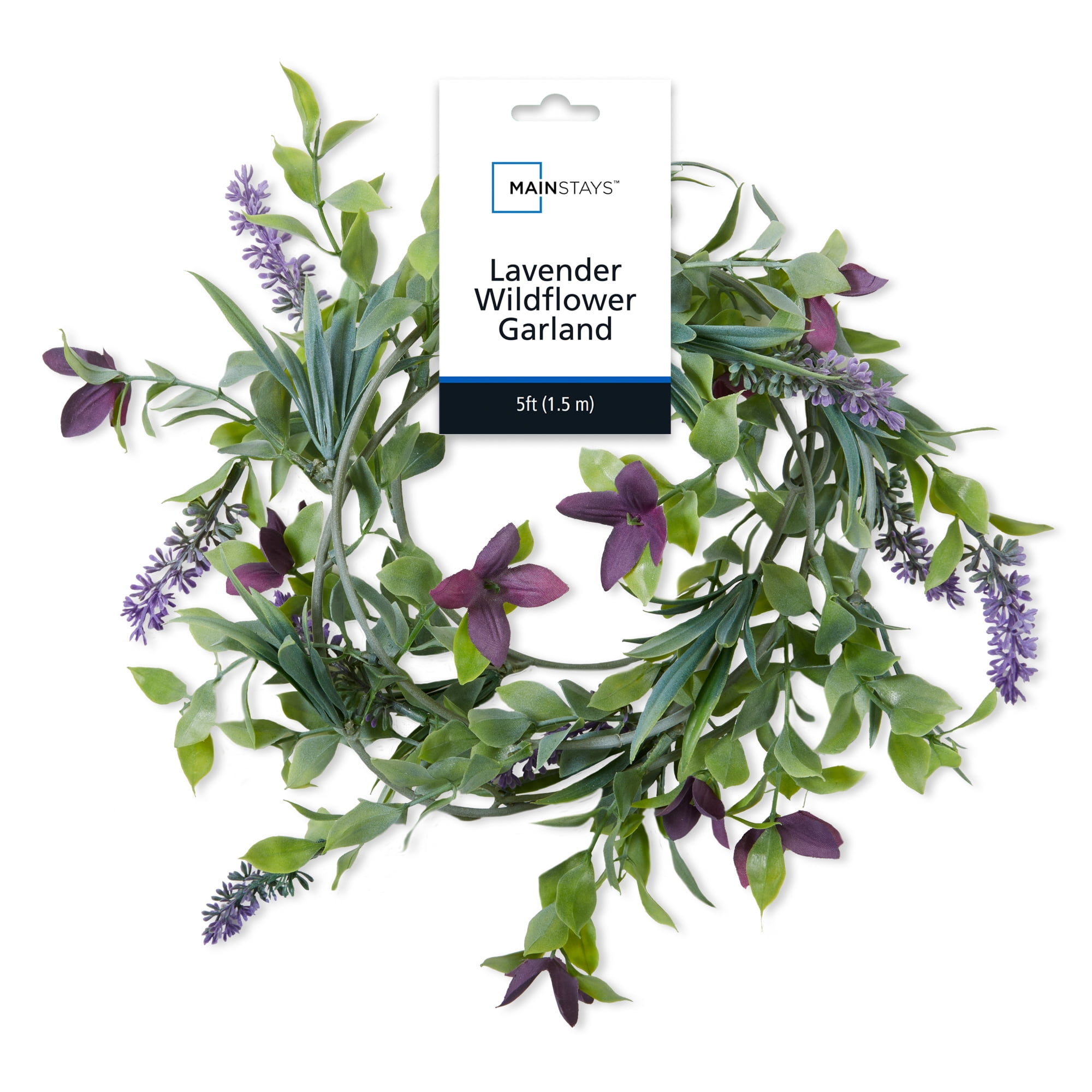 Mainstays Artificial Lavender Wildflower Garland - Green - 5 ft