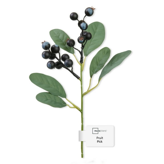 Mainstays Artificial Mini Fruit Pick, Blue Blueberry, 4.5" x 9.5"