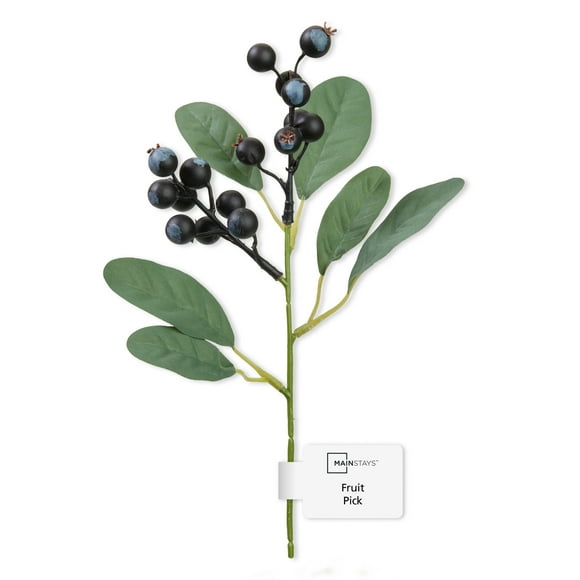 Mainstays Artificial Mini Fruit Pick, Blue Blueberry, 4.5" x 9.5"