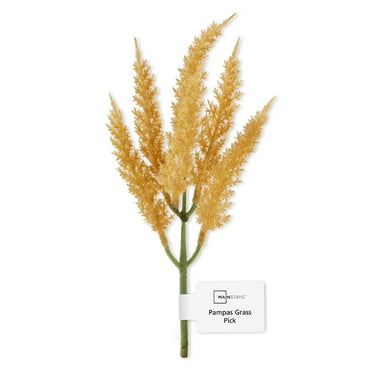 Mainstays Artificial Pampas Grass Pick 2.5 inch x 8.25 inch Gold