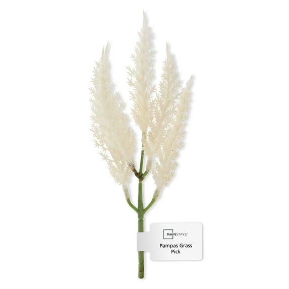 Mainstays Artificial Pampas Grass Pick 2.5 inch x 8.25 inch White
