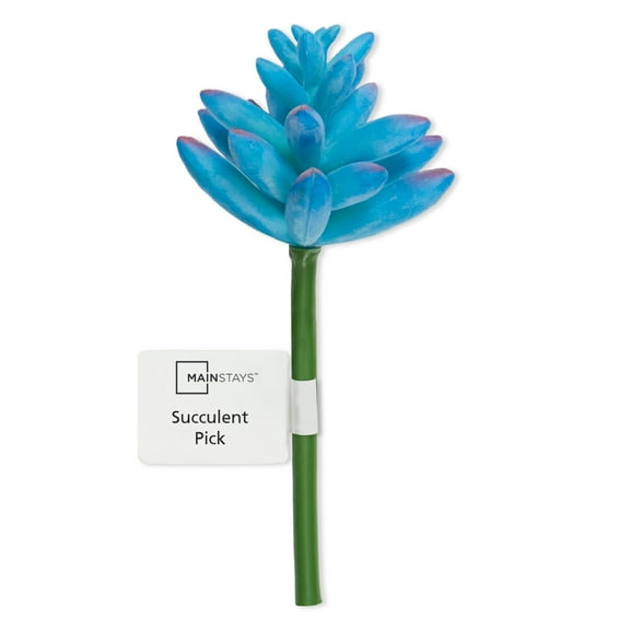 Mainstays Artificial Succulent Pick 2 inch x 4.25 inch Blue