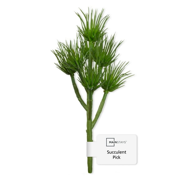 Mainstays Artificial Succulent Pick, Green Spiked, 3.5 x 7.25 Inches, Lifelike Appearance