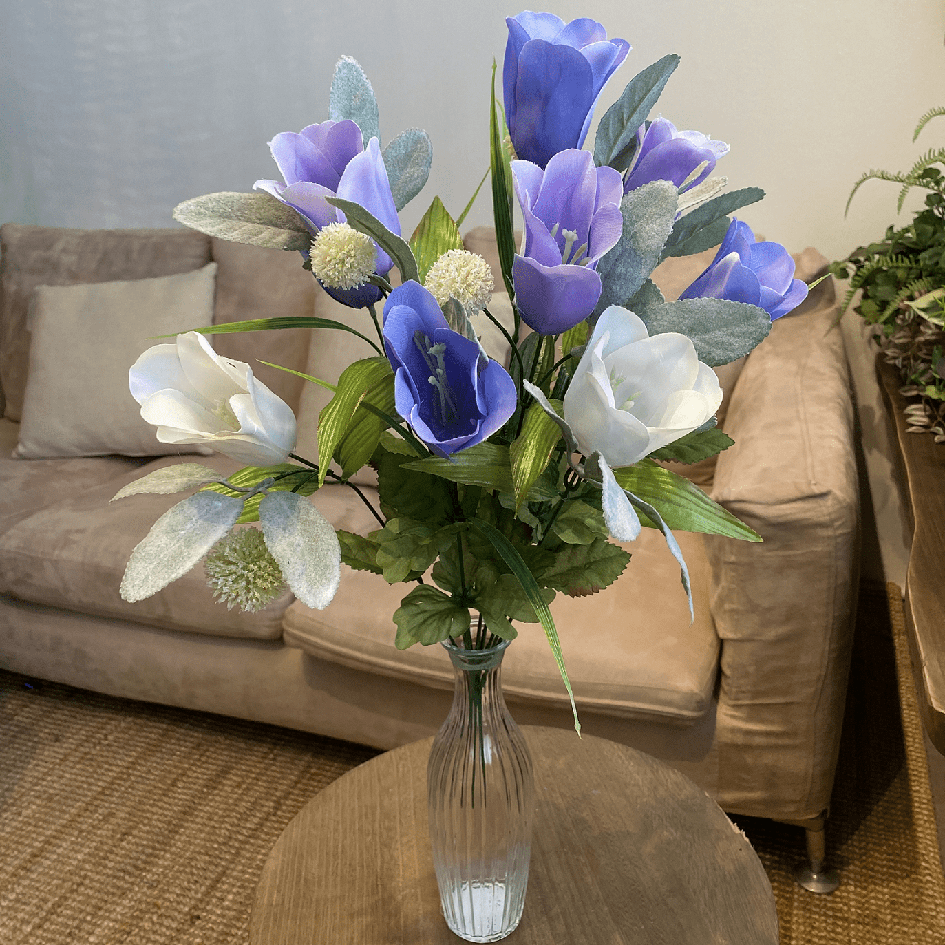 Mainstays Artificial Tulip Arrangement Bouquet 20" Tall Spring with 10