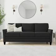 Mainstays Auden 3 Seat Classic Modern Sofa, Black