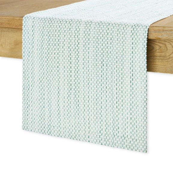 Mainstays Azye Woven Table Runner, Green, 14"W x 72"L, 1 Piece