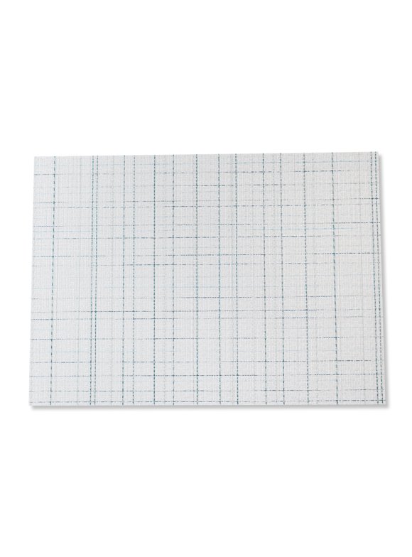 Mainstays Baar Plaid Woven Vinyl Table Placemat Silver 13" x 18"