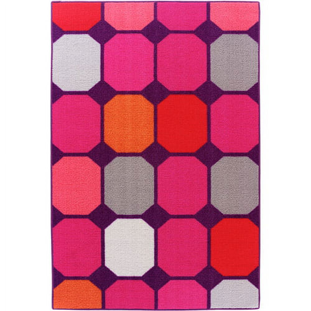 Mainstays Back to College Mosaic 40x60 Rug, Magenta