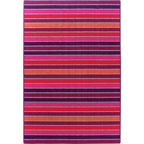 Mainstays Back to College Stripe 40x60 Rug, Magenta