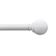Mainstays 1" White Ball Adjustable Single Curtain Rod, 30-84"