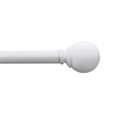 Mainstays Ball Collection Single Adjustable Curtain Rod Ball Finial, 30"-84"