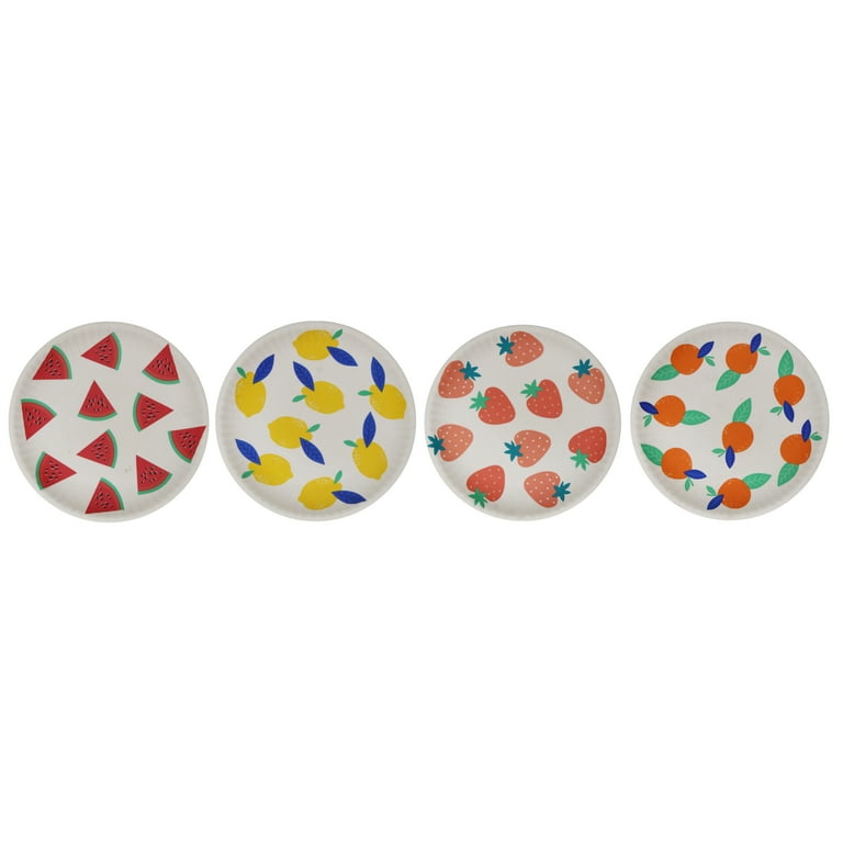 Mainstays Bamboo Melamine 4 Pack Salad Plate Fruit Walmart