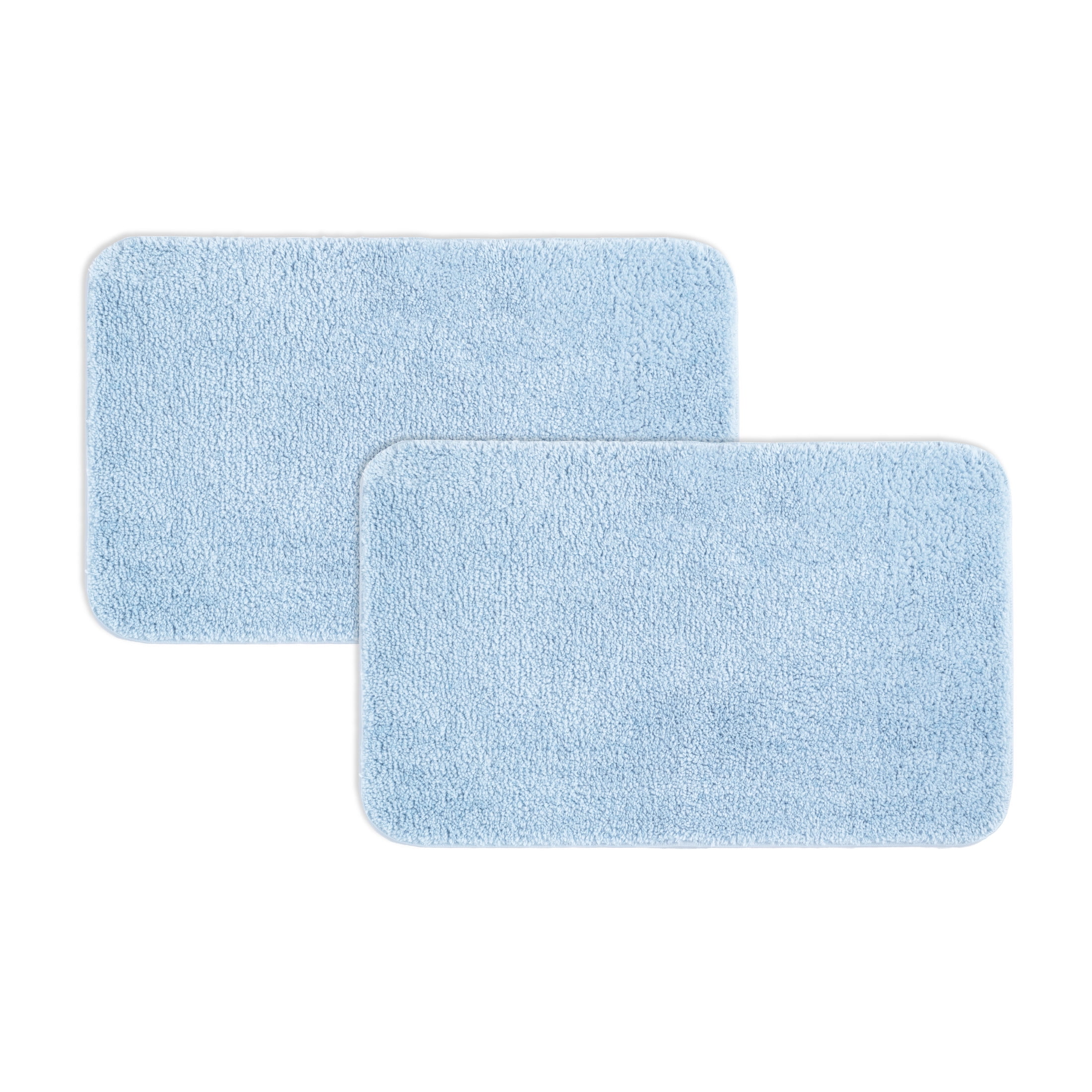 Blue Shell Polyester Bath Rug Set, 20" x 32", 2-Piece