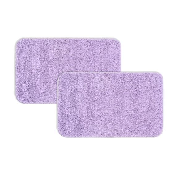 Mainstays Basic 2-Piece Polyester Bath Rug Set, Lavender, 20" x 32"