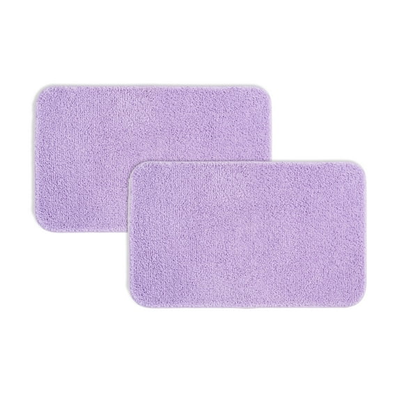Mainstays Basic 2-Piece Polyester Bath Rug Set, 20" x 32", Lavendar