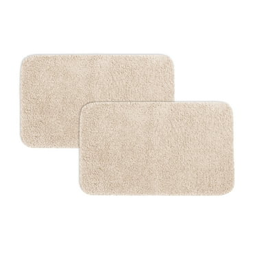 Mainstays Basic 2-Piece Polyester Bath Rug Set, Tan, 20" x 32"