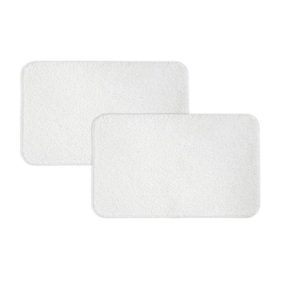 Mainstays Basic 2-Piece Polyester Bath Rug Set, 20" x 32", White