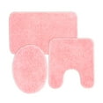 Mainstays Basic 3 Piece Polyester Bath Rug Set, 20" x 32" Rug, Contour
