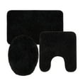 thumbnail image 1 of Mainstays Basic 3-Piece Polyester Bath Rug Set: Black, Contour, Lid Cover and 20" x 32", 1 of 13