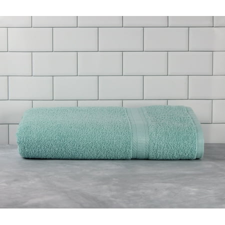 Mainstays Basic Bath Collection - Single Bath Towel, Solid Aqua