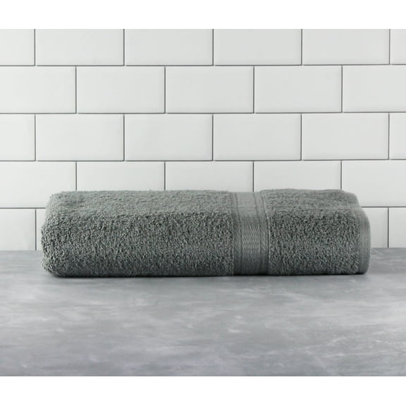 Mainstays Basic Bath Collection - Single Bath Towel, Solid Grey