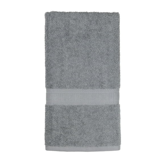 Mainstays Basic Bath Collection - Single Hand Towel, Solid Grey