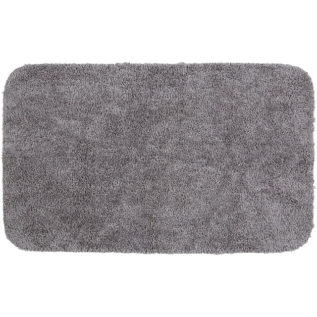 Mainstays Basic Bath Rug, Light School Grey, 17