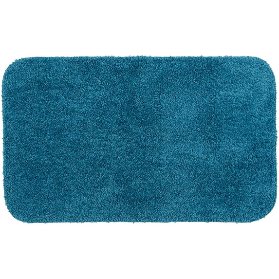 Mainstays Basic Bath Rug, Turquoise, 19.5" x 32"