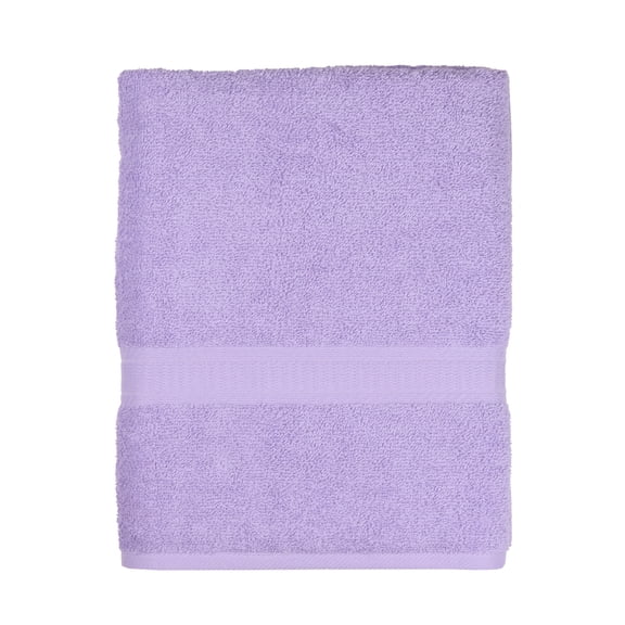 Mainstays Basic Bath Sheet, 100% Cotton, Purple