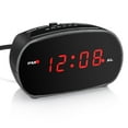 thumbnail image 1 of Mainstays Basic Black Digital Alarm Clock with Red LED Display, 1 of 4