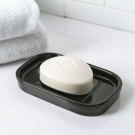 Mainstays Basic Ceramic Soap Dish Rich Black