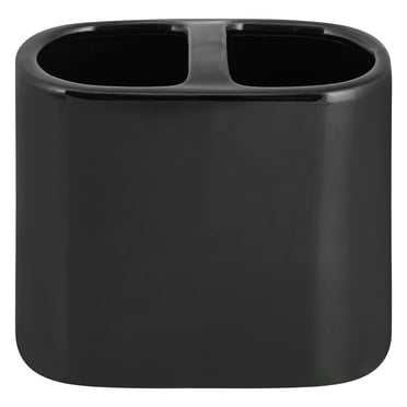 Mainstays Basic Ceramic Toothbrush Holder Rich Black