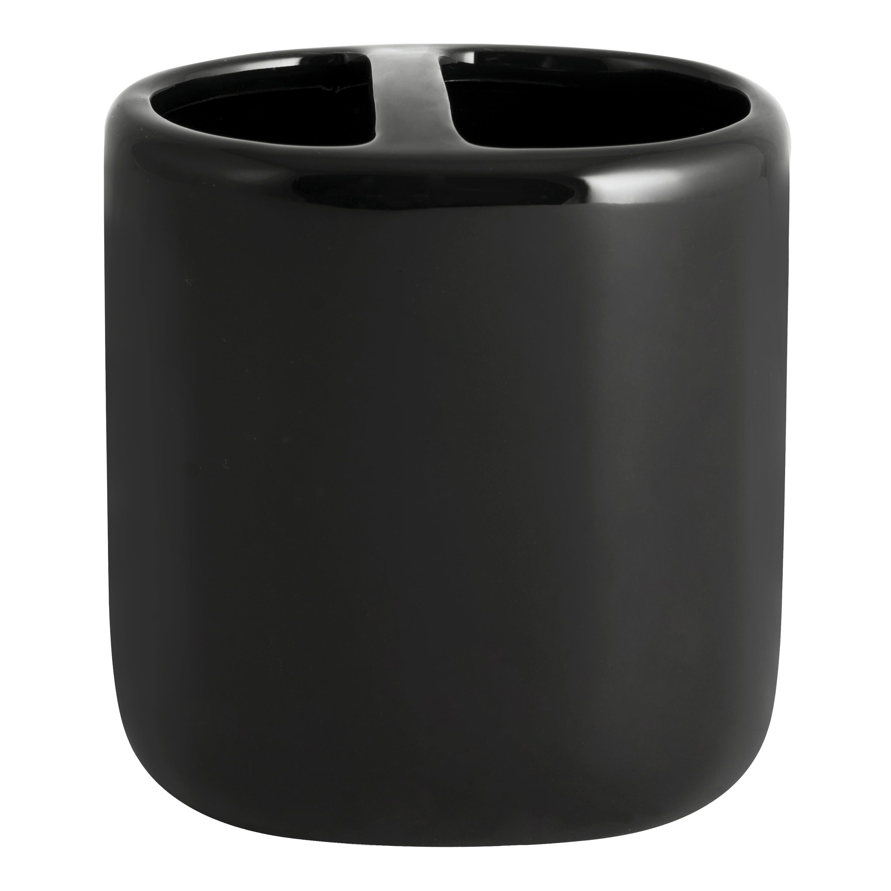 Mainstays Basic Ceramic Toothbrush Holder Rich Black
