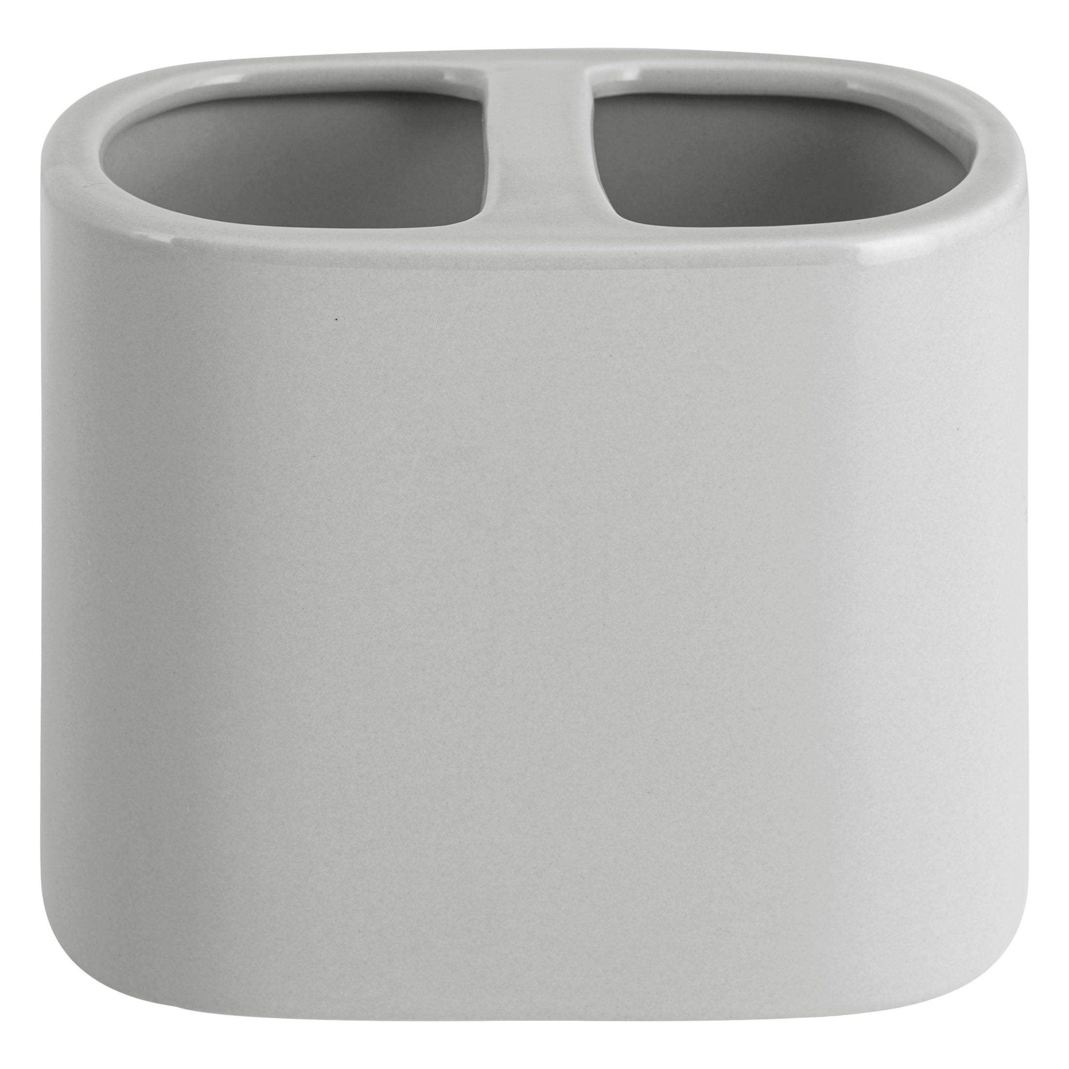 Mainstays Basic Ceramic Toothbrush Holder White Walmart