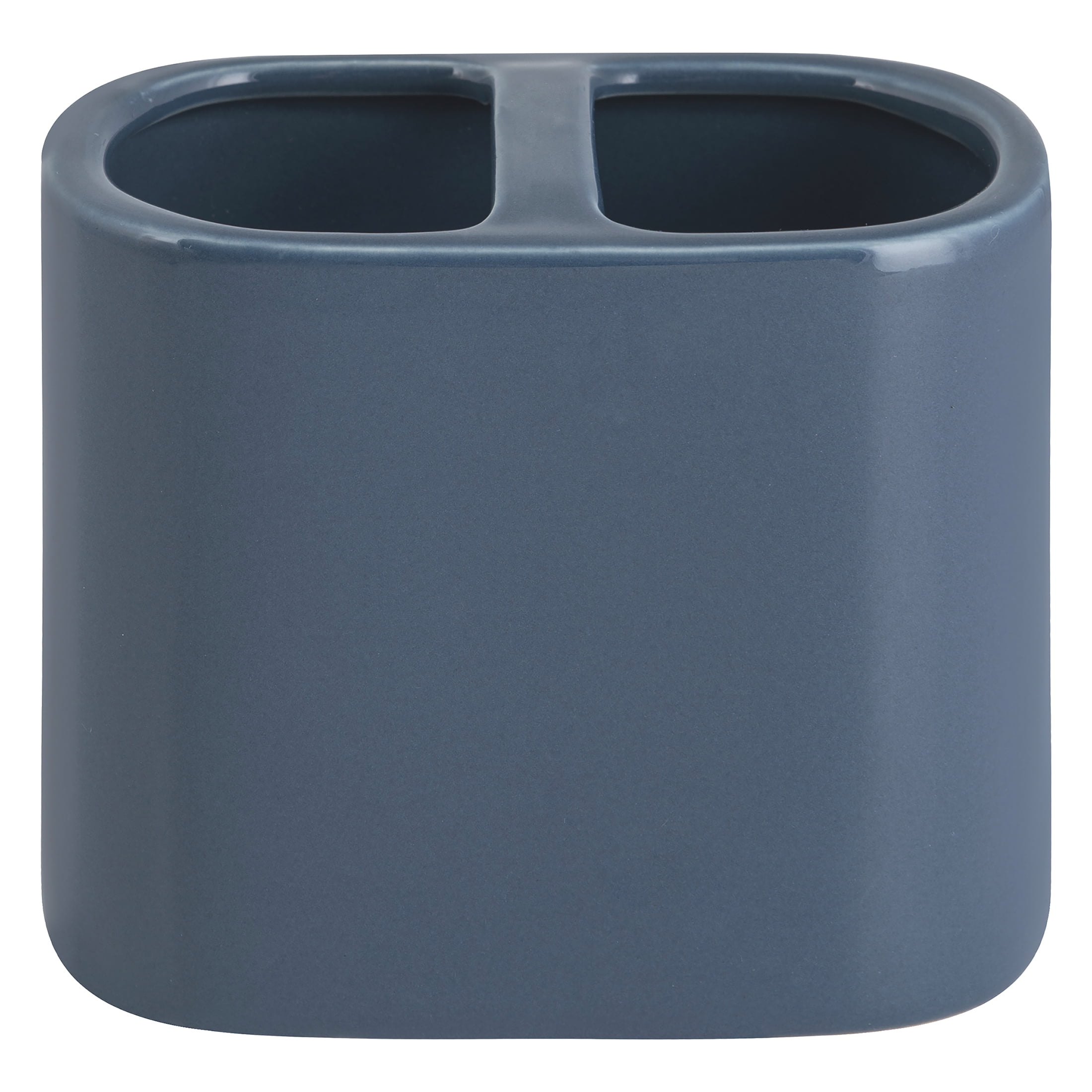 Mainstays Basic Ceramic Toothbrush Holder Washed Indigo Navy Blue