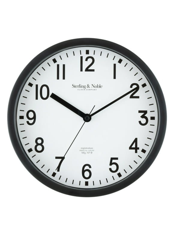 Mainstays Basic Indoor 8.78" Black Analog Round Modern Wall Clock