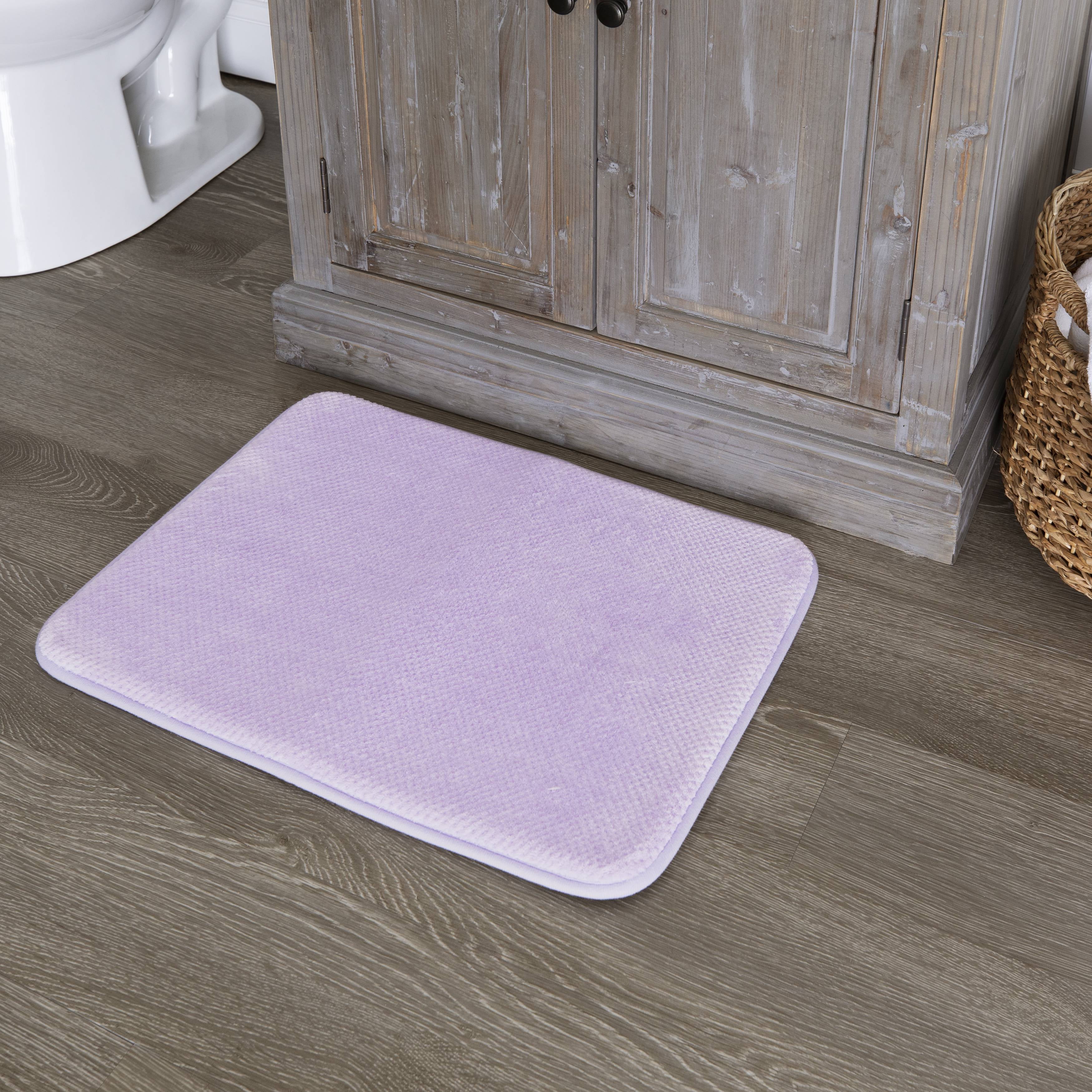 Mainstays Basic Memory Foam Bath Mat, Lavender Sky, 17" x 23.5"