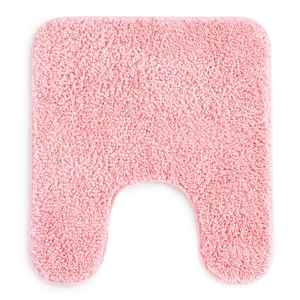 Mainstays Basic Pink Polyester 20" x 22" Contour Bath Rug