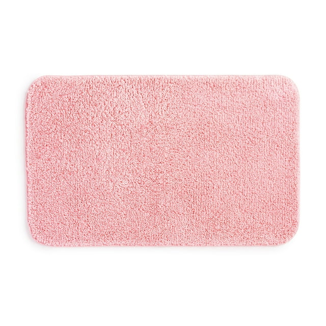 Mainstays Basic Polyester Skid Resistant 20" x 32" Bath Rug, Pink