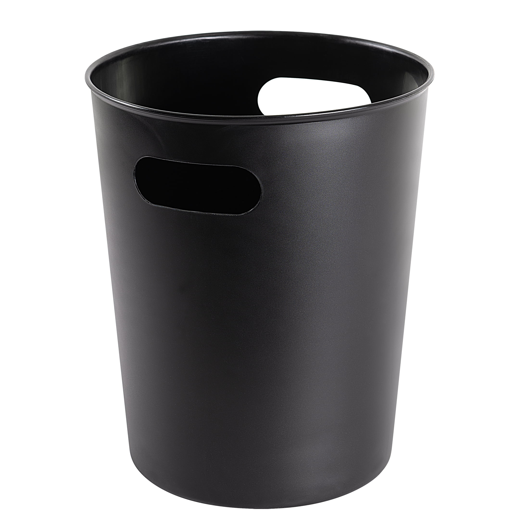 Mainstays Basic Plastic 2.64 Gallon Wastebasket in Rich Black for