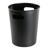 Mainstays Basic Plastic 2.64 Gallon Wastebasket in Rich Black for Bathroom, Bedroom or Office