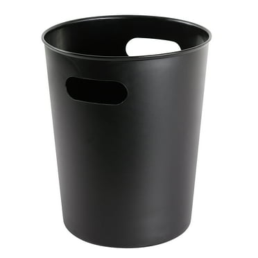 Mainstays Basic Plastic 2.64 Gallon Wastebasket in Rich Black for Bathroom, Bedroom or Office