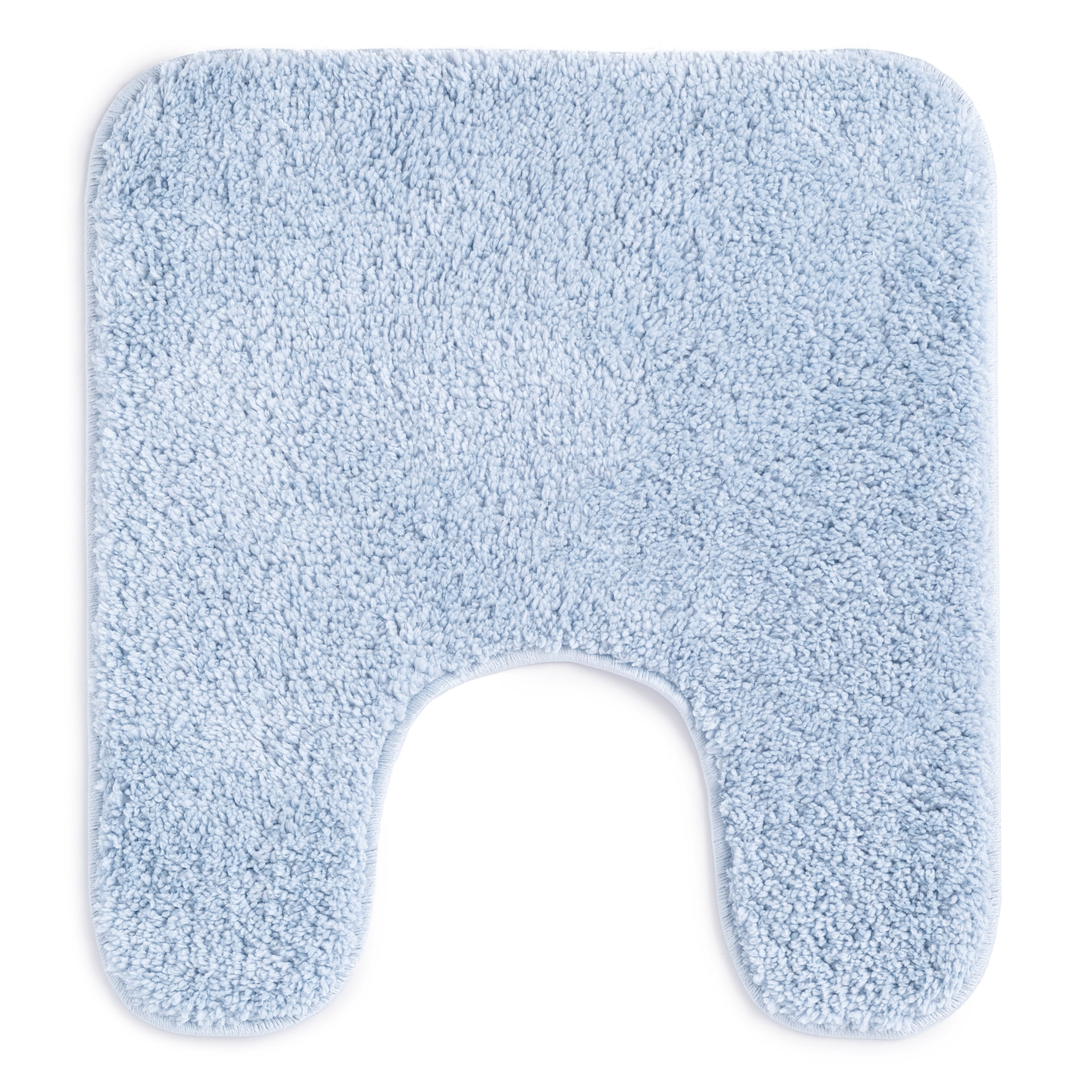 Mainstays Basic Polyester Contour Bath Rug, Blue Shell, 20