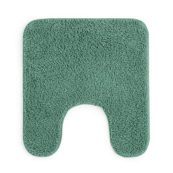 Mainstays Basic Polyester Contour Bath Rug, Green, 20" x 22"