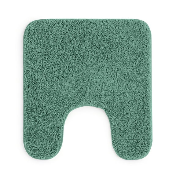 Mainstays Basic Polyester Contour Bath Rug, Green, 20" x 22"