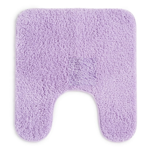 Mainstays Basic Polyester Contour Bath Rug, Lavender, 20" x 22"